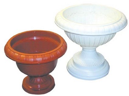 14139 kvetinac s nohou amfora 34 cm hneda