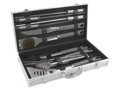 3485394 grilovaci naradi grey line sada 11 ks alu kufrik