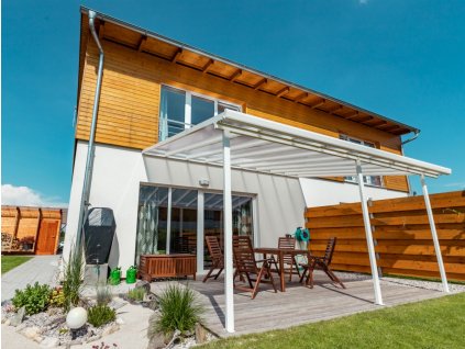 33951 hlinikova pergola terrassendach original 3 06 x 3 06 m biela