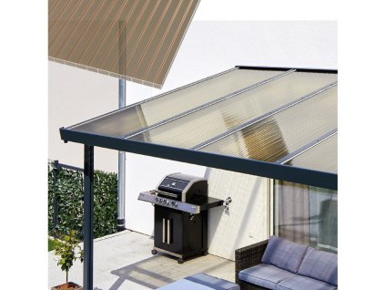 Hliníková pergola Terrassendach Premium 3,09 x 3,06 M - bronzový akryl/antracit