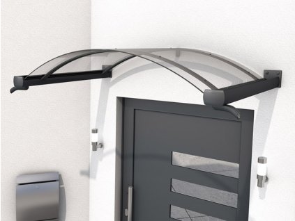 Vchodová strieška GUTTAVORDACH BV/B 200 x 90 cm čierna / číra