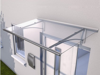 Vchodová strieška GUTTAVORDACH PT/GR 160 x 90 cm strieborná / číra