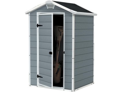 Domček Keter MANOR 4x3, sivá/biela, 128x94x196 cm, UV