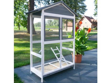 3514743 voliera pro ptaky velikost xl seda 122 x 58 x 177 cm