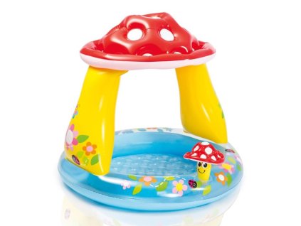 Bazén INTEX 57114 muchotrávka so strieškou 102 x 89 cm
