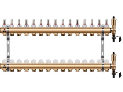 39251 podlahovy rozdelovac wigell 15 okruhov mosadzny automaticke odvzdusnovanie