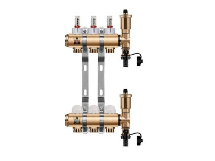 39269 podlahovy rozdelovac wigell 3 okruhy mosadzny automaticke odvzdusnovanie