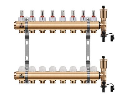 39299 podlahovy rozdelovac wigell 8 okruhov mosadzny automaticke odvzdusnovanie