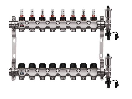 39302 podlahovy rozdelovac wigell 8 okruhov nerez automaticke odvzdusnovanie