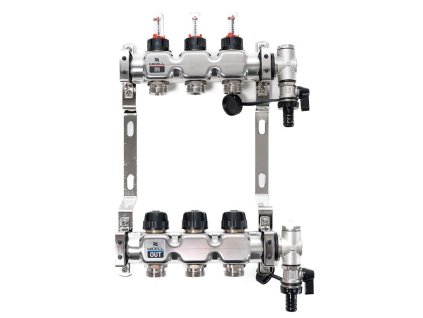 39356 1 podlahovy rozdelovac wigell 3 okruhy nerez odvzdusnovanie na kluc