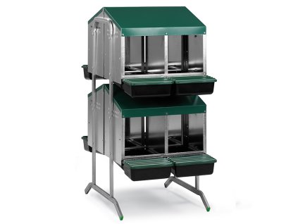 Znáškové hniezdo pre sliepky so zberným košíkom na vajcia GAUN 10135 osemmiestne na nožičkách