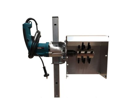 Šklbačka hydiny na vŕtačku s ochranným krytom a stojanom SPIUMATRICE DIT SP RU06