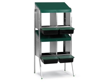 41562 znaskove hniezdo pre sliepky so zbernym kosikom na vajcia gaun 10136 stvormiestne na nozickach