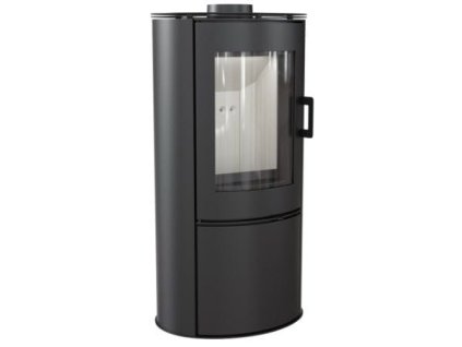 Krbové kachle KRATKI KOZA AB s oceľovou hornou doskou, čierna