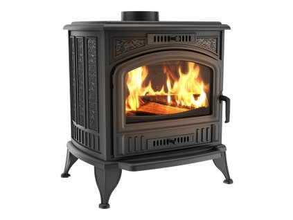 Krbové kachle KRATKI KOZA K6 TURBOFAN s ventilátorom (130mm), čierna