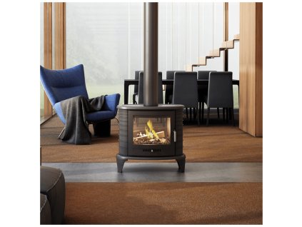 Krbové kachle KRATKI KOZA K8 priehľadová, čierna