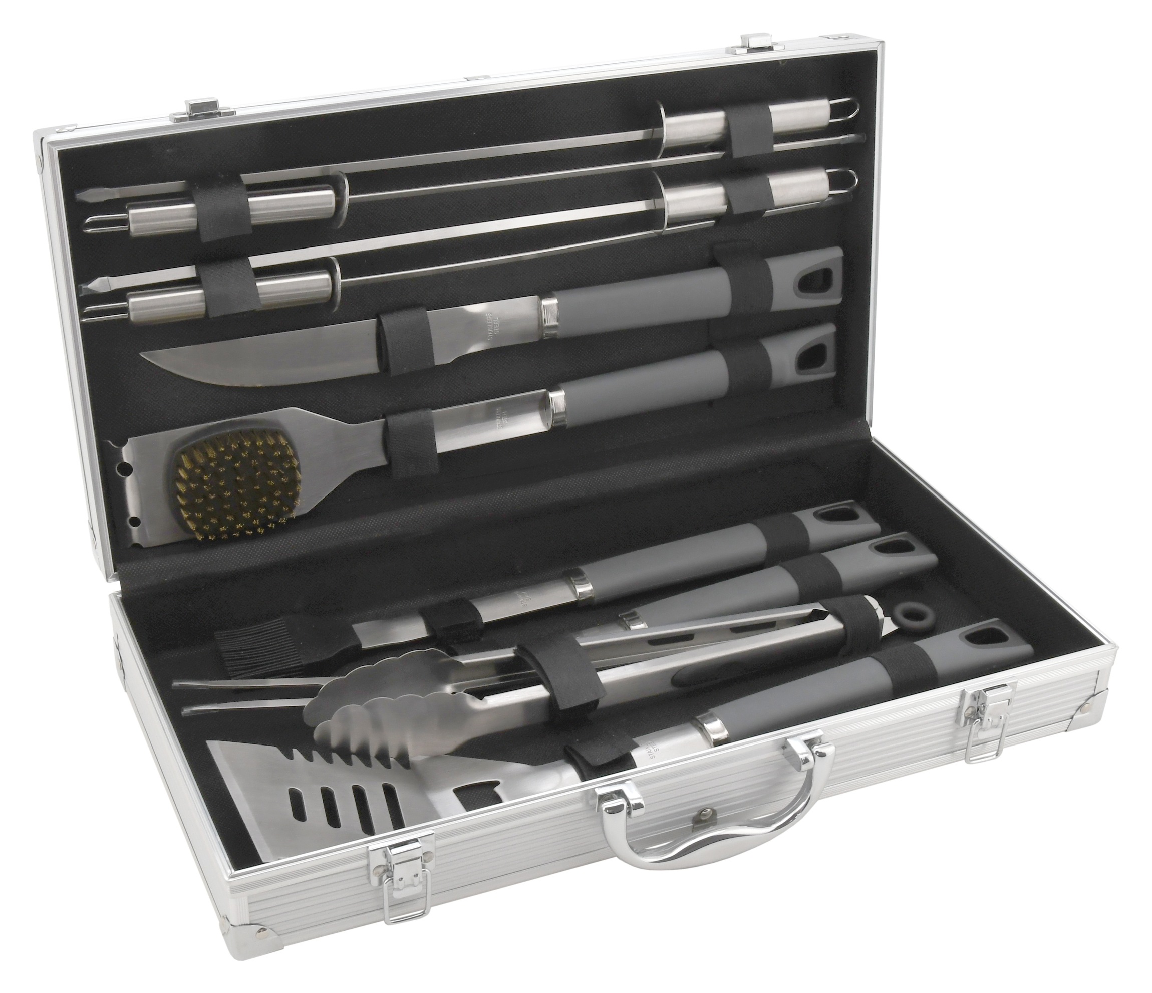 E-shop Grilovacie náradie GREY LINE sada 11 ks ALU kufrík CT13106