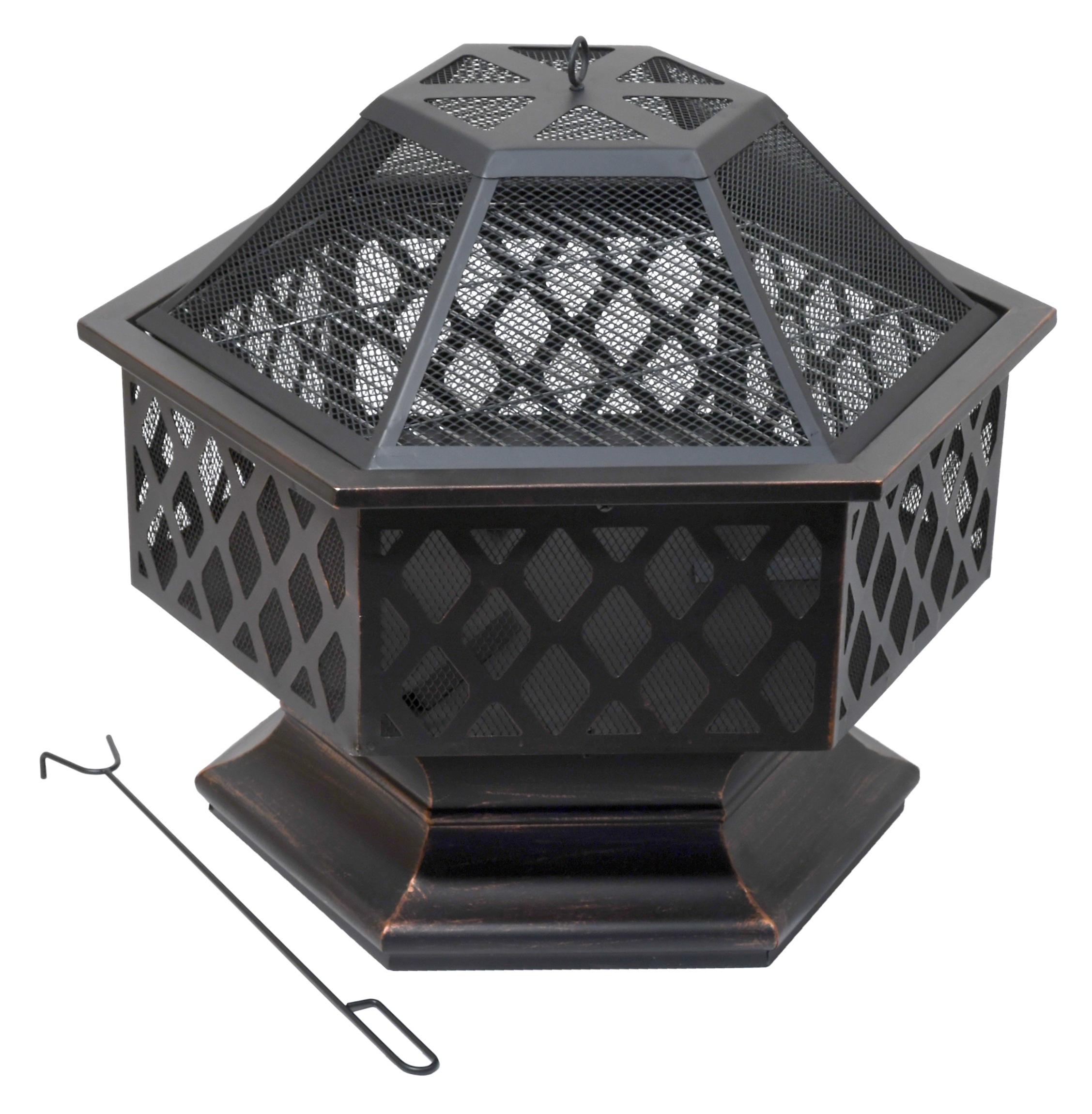 E-shop Ohnisko HEXAGON copper patina s poklopom CT13008