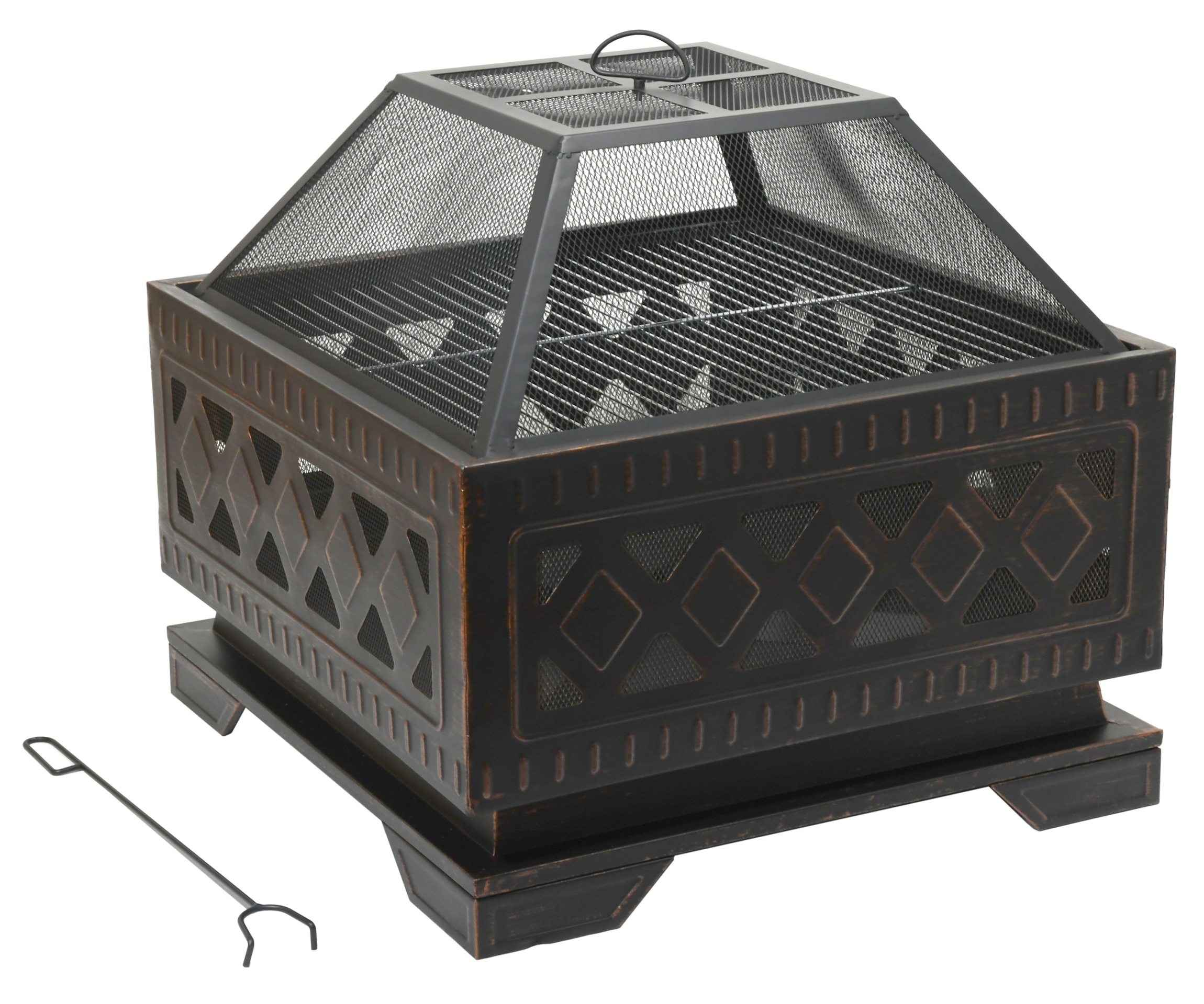 E-shop Ohnisko SQUARE copper patina s poklopom CT13009