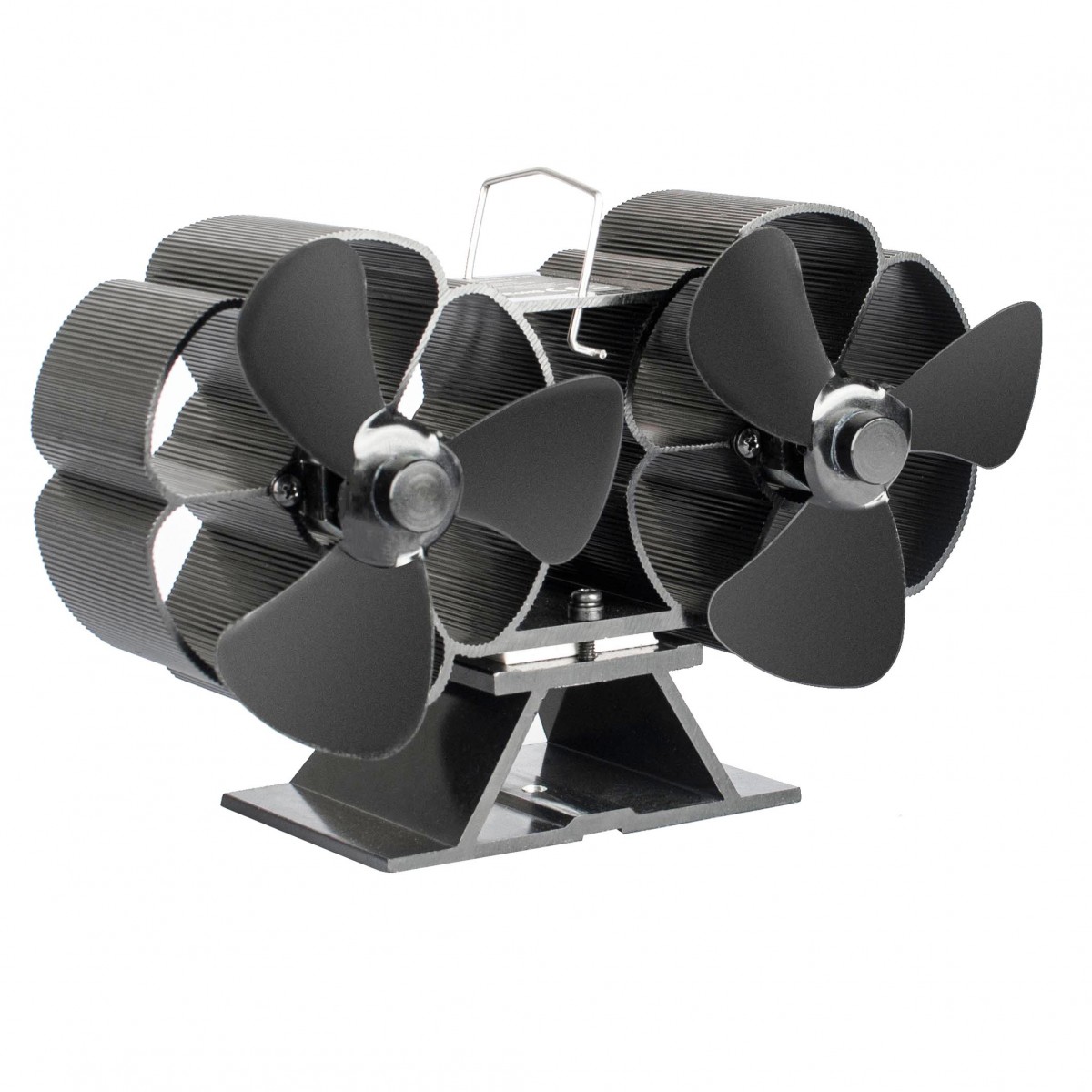Ventilátor na kachle FLAMINGO dvojhlavý, čierny FLHSF17-270
