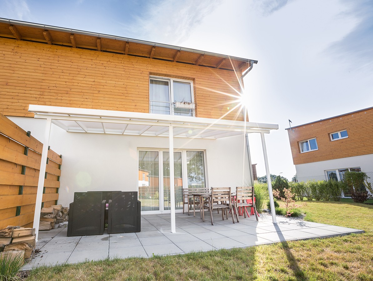 Hliníková pergola Terrassendach original 5,46 x 3,06 m - biela GU4293109