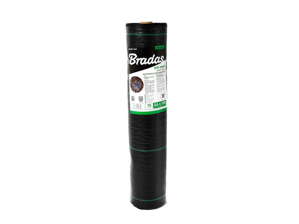 Tkaná textília proti burine, čierna 0,6 x 100 m, 70 g/m2 BRAT7006100