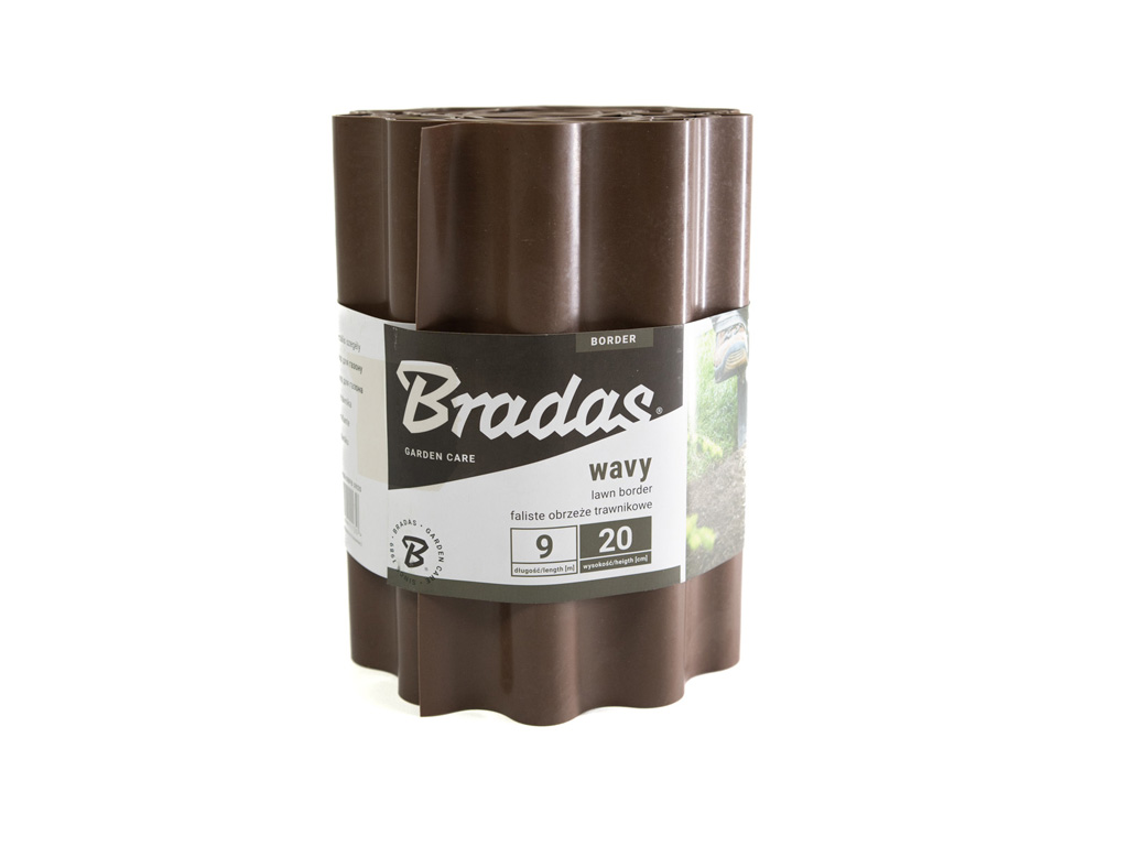 E-shop Lem trávnika Bradas 9 m x 20 cm, hnedý BROBFB0920
