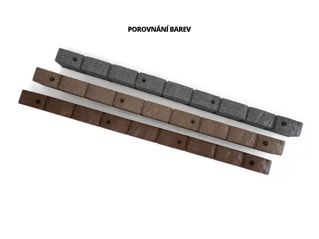 Záhradná obruba Roman Stone hnedá 120 cm, gumová (vrátane klincov) MHEU5000064