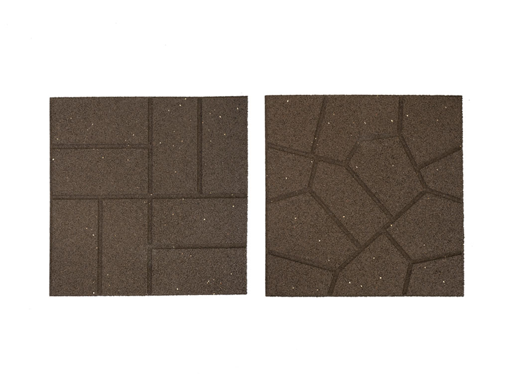 Obojstranná gumová dlaždica Brickface 40 x 40 cm, hnedá MHEU5000141