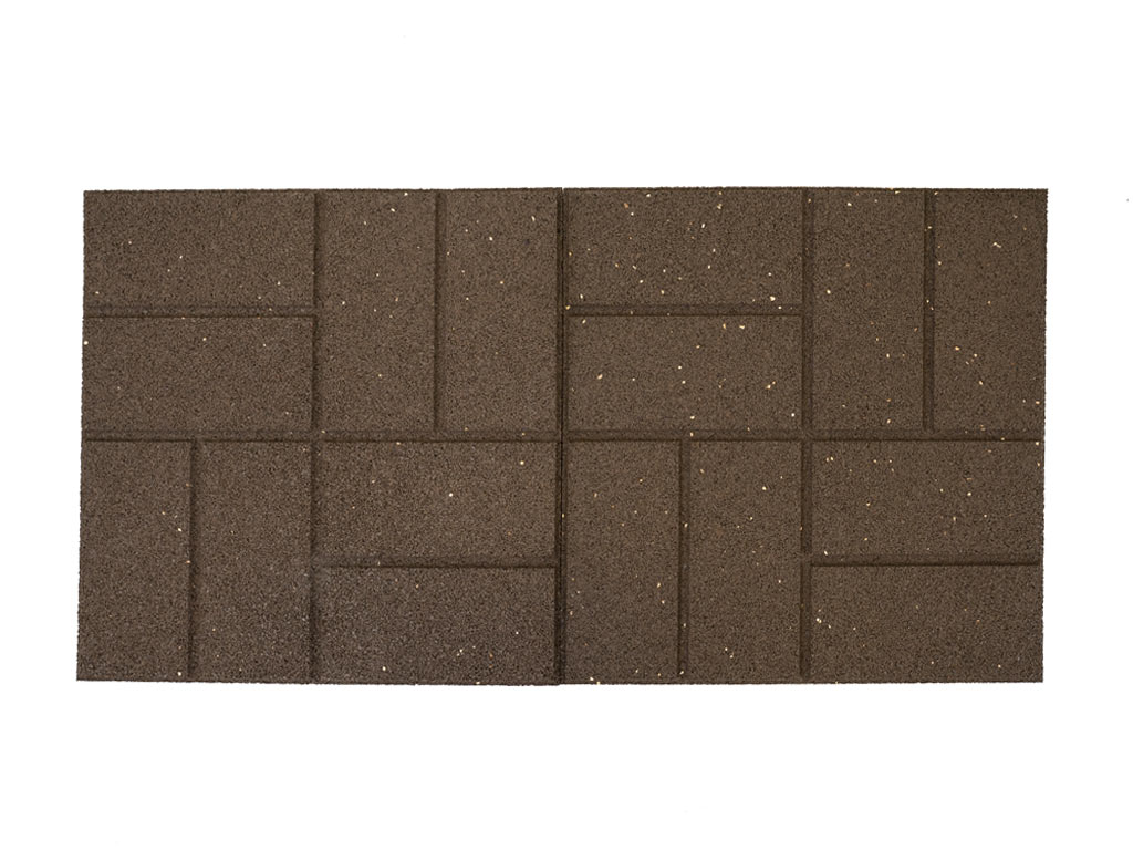 Obojstranná gumová dlaždica Brickface 40 x 40 cm, hnedá MHEU5000141