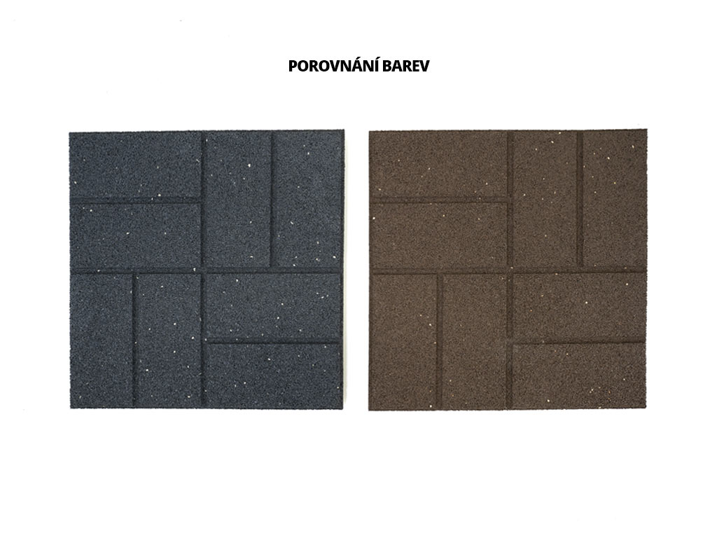 Obojstranná gumová dlaždica Brickface 40 x 40 cm, hnedá MHEU5000141