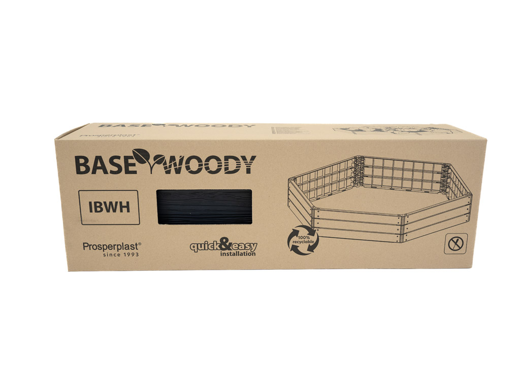 Prosperplast Vyvýšený záhon BASE WOODY, hnedý 148 x 129 x 25 cm