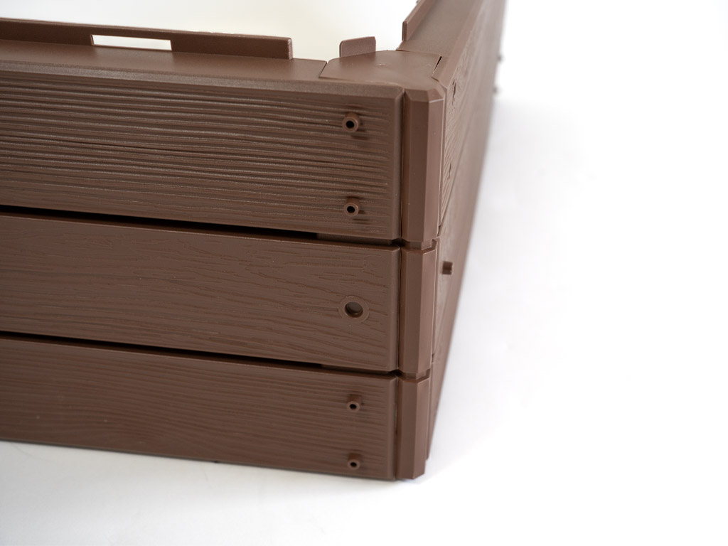 Prosperplast Vyvýšený záhon BASE WOODY, hnedý 148 x 129 x 25 cm