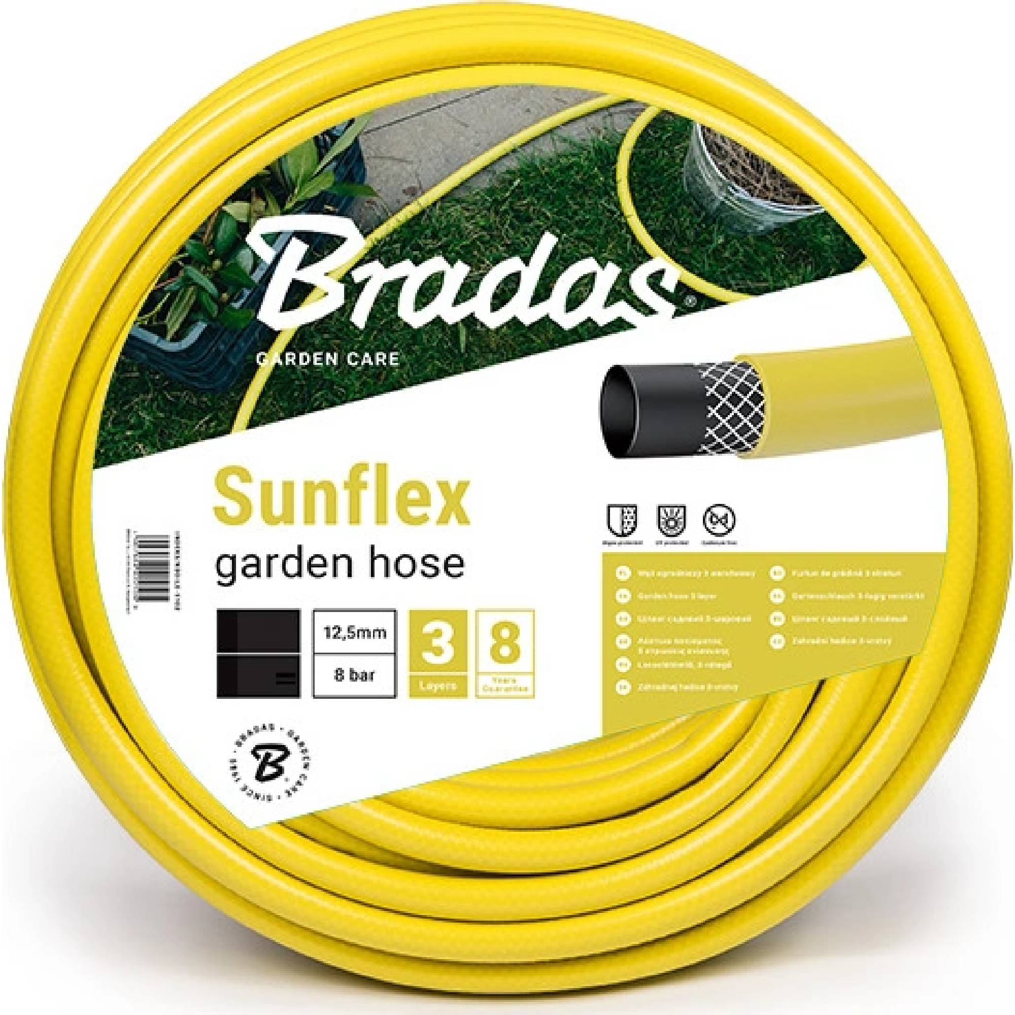 E-shop Záhradná hadica BRADAS SUNFLEX 3/4", 50 m, nepriehľadná žltá