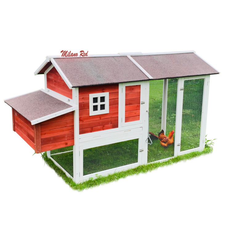 Agrofortel Drevený kurník MILÁNO RED MAXI, 2200x740x1200 mm