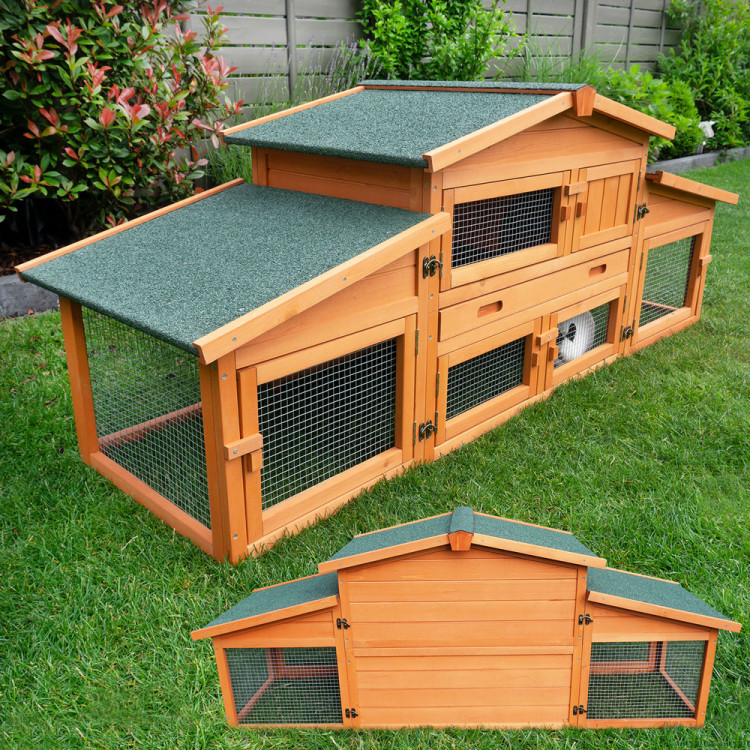 Agrofortel Drevená králikáreň PRACHATICA, 1800x620x720 mm