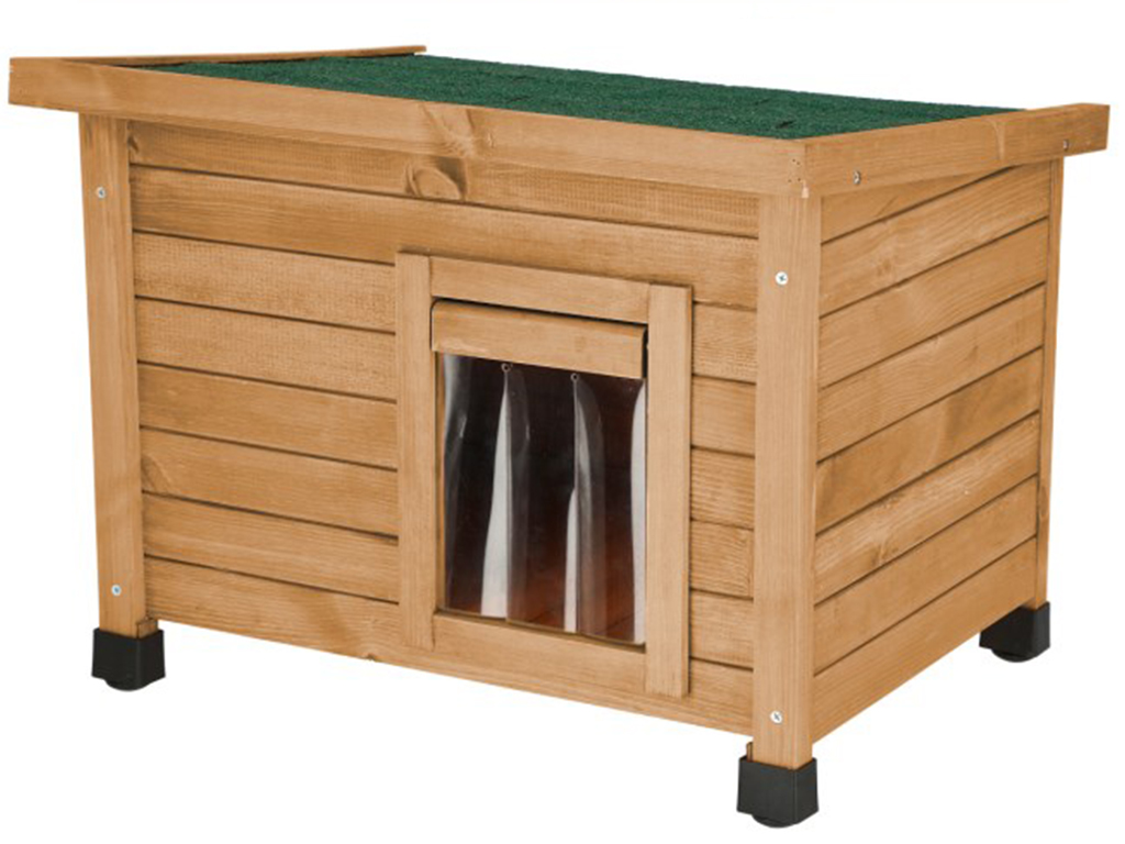 E-shop Drevená búda pre mačky KERBL RUSTICA 57 x 45 x 43 cm