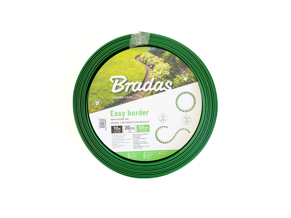 Bradas Neviditeľný obrubník 2v1 10 m x 50 mm, zelená (vrátane klincov)