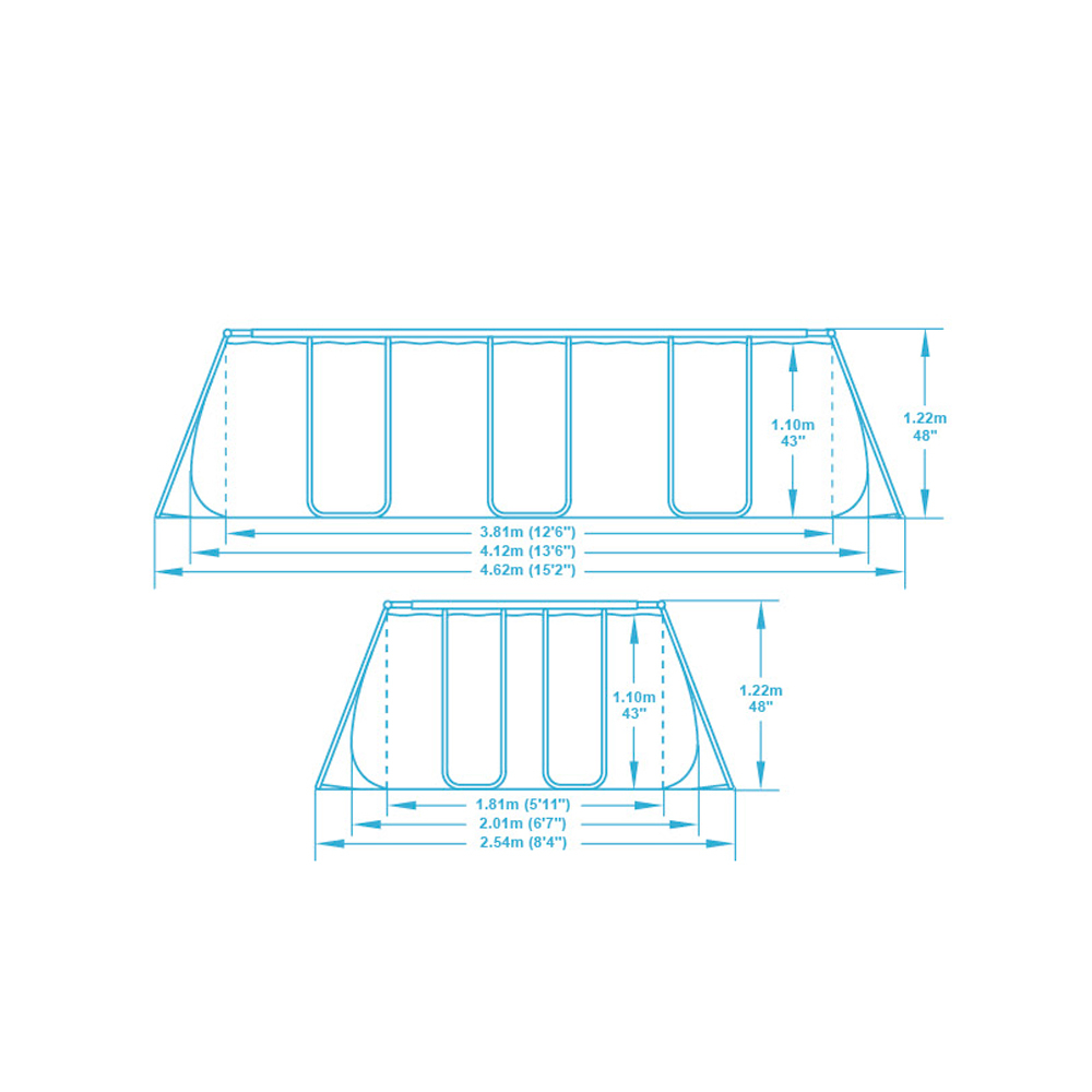 Bazén BESTWAY Power Steel Frame 4,12 x 2,01 x 1,22 m - 56456