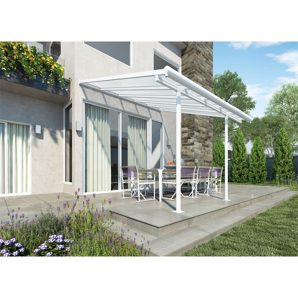 E-shop Hliníková pergola PALRAM Sierra 3000 biela 3 x 3