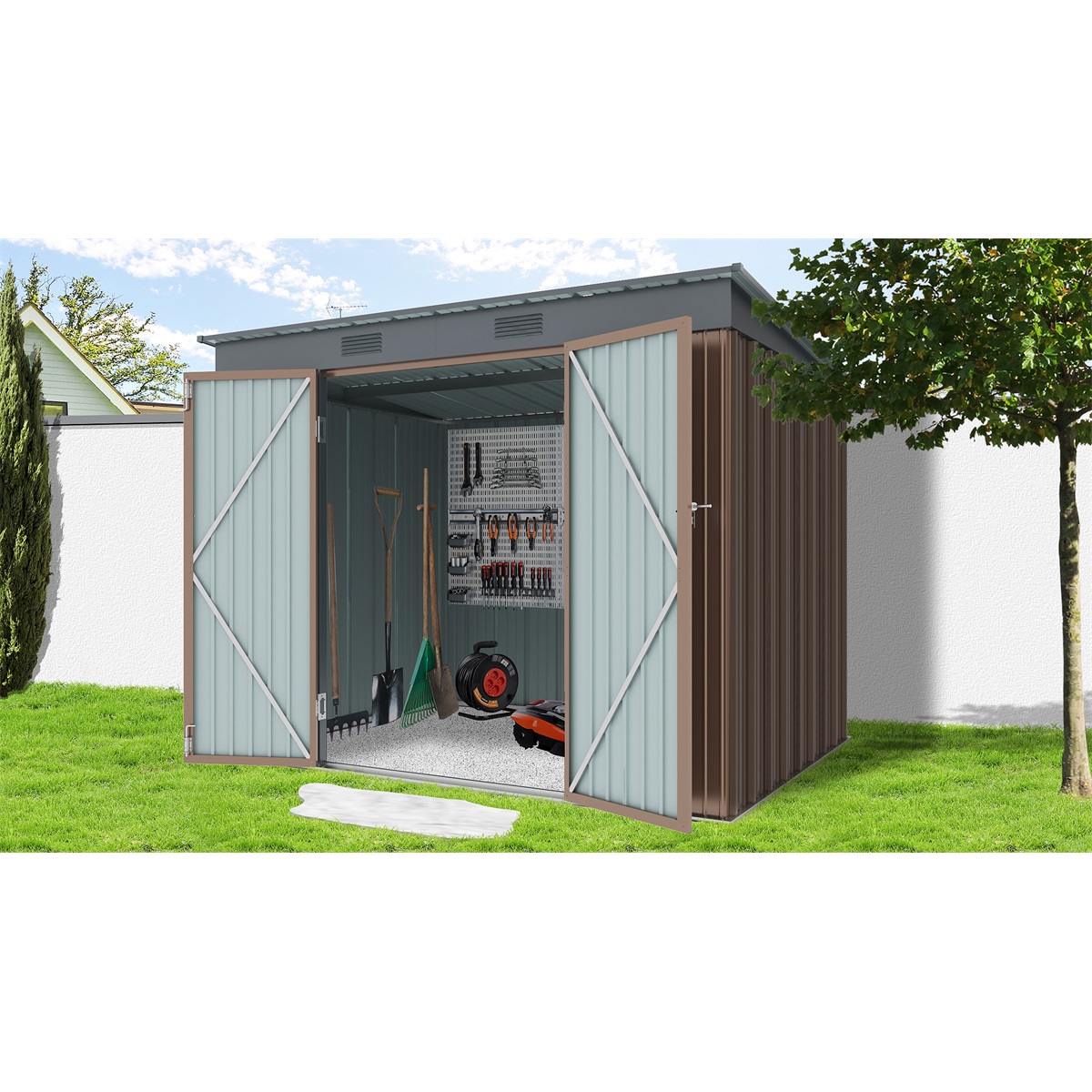 E-shop Záhradný domček RIWALL PRO RMSP 6x8 Brown