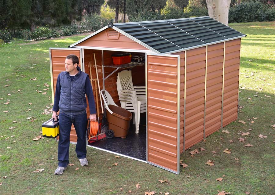 E-shop Záhradný domček Palram SkyLight 6x10 hnedý