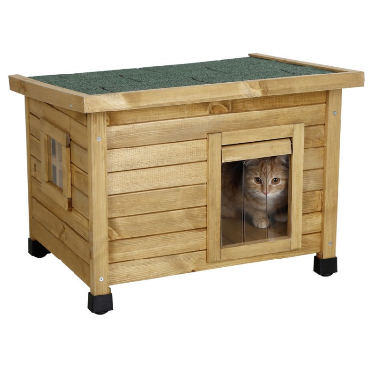 E-shop Agrofortel Búda mačacia, domček RUSTICA hnedá, 57 x 45 x 43 cm