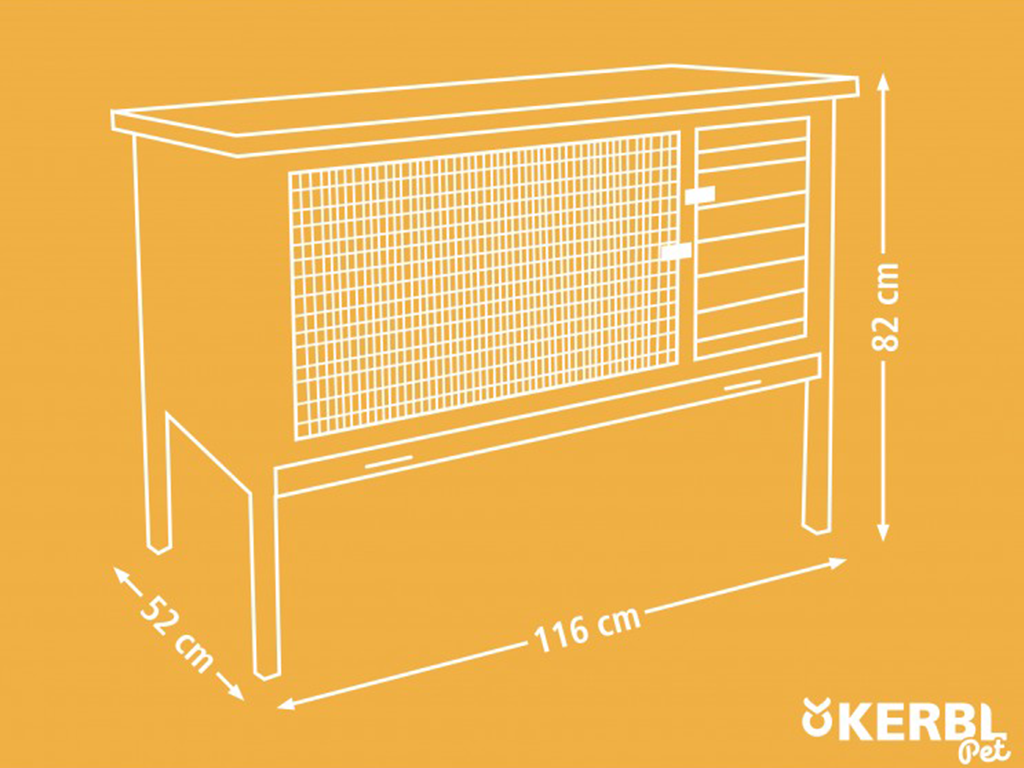 Králikáreň KERBL 82726 BUDDY, 116x52x82 cm