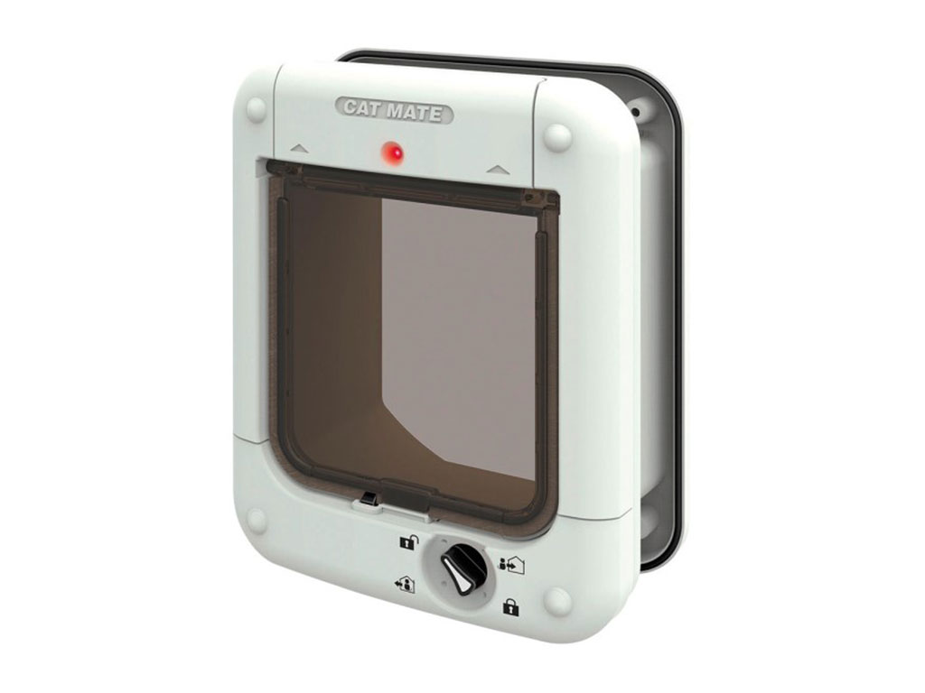 Dvierka pre mačky na mikročip KERBL 80869 CAT MATE - 360W, 4-cestné, biela