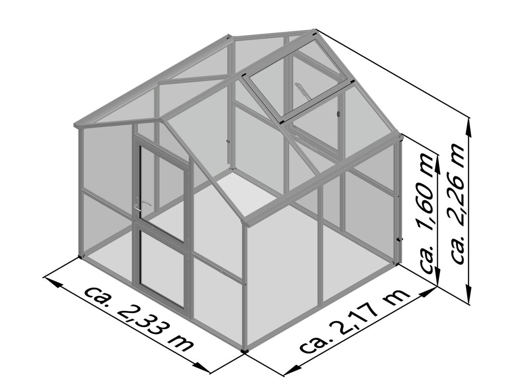 Záhradný skleník KGT Iris II 2,2 x 2,3 m, zelená