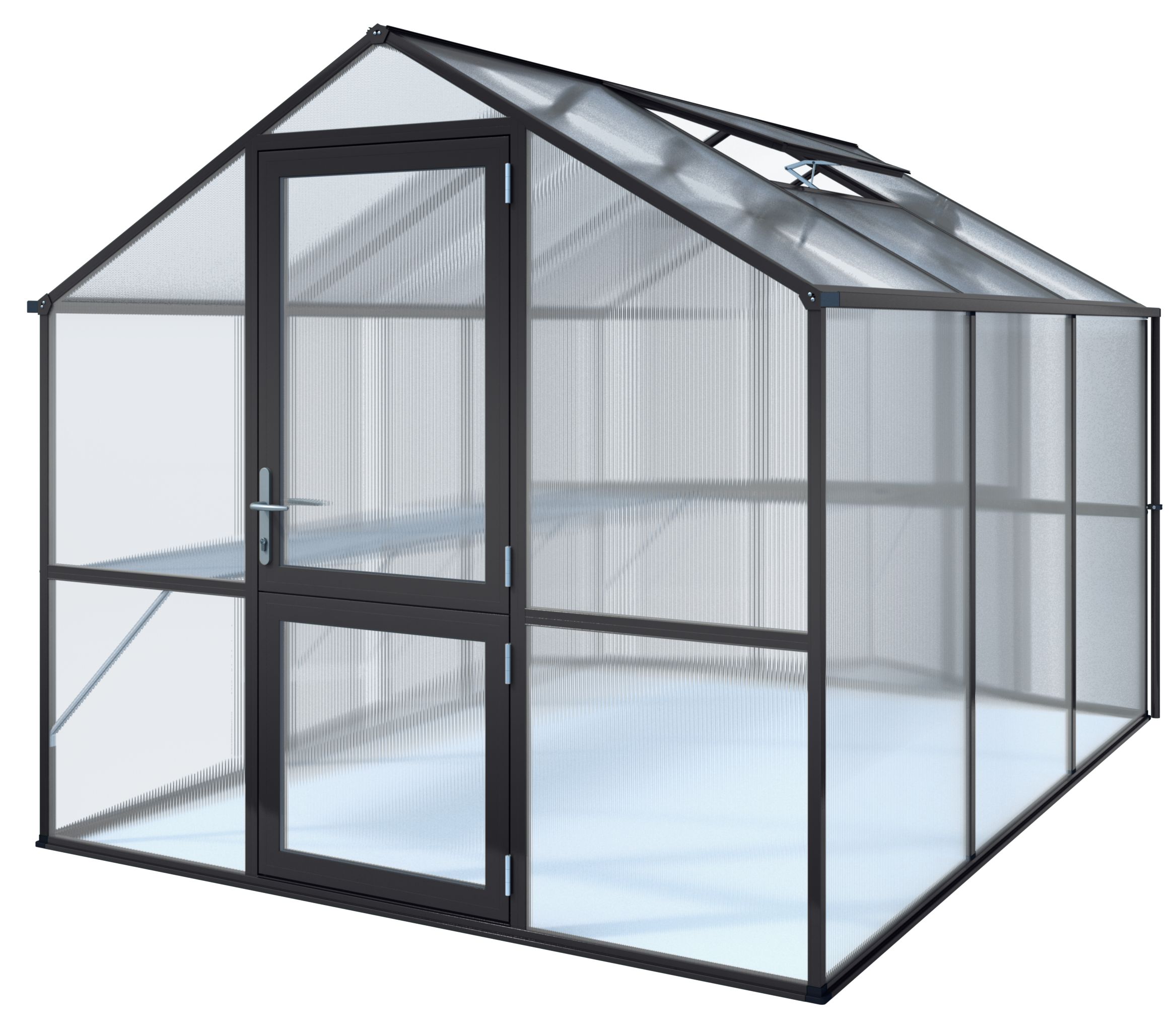 Záhradný skleník KGT Rose III 3,2 x 2,3 m, antracit/sivá