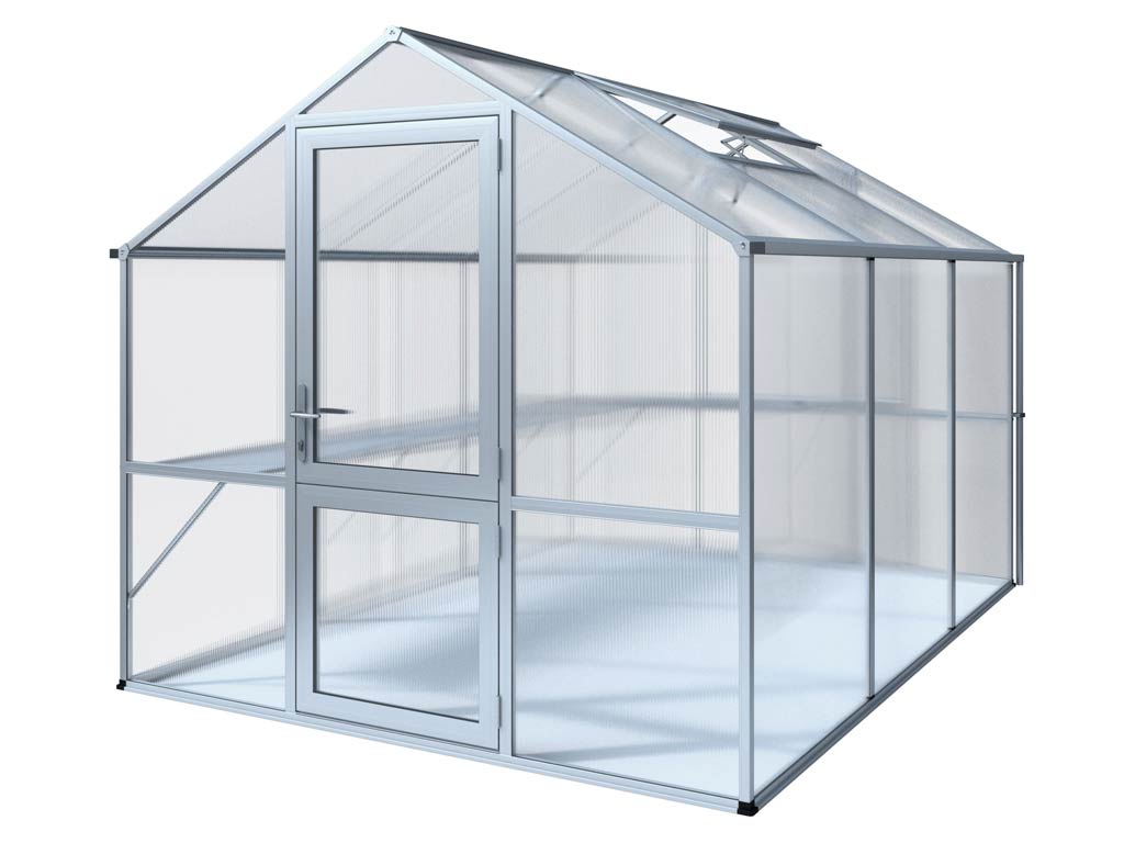 Záhradný skleník KGT Rose III 3,2 x 2,3 m, sivá hliník