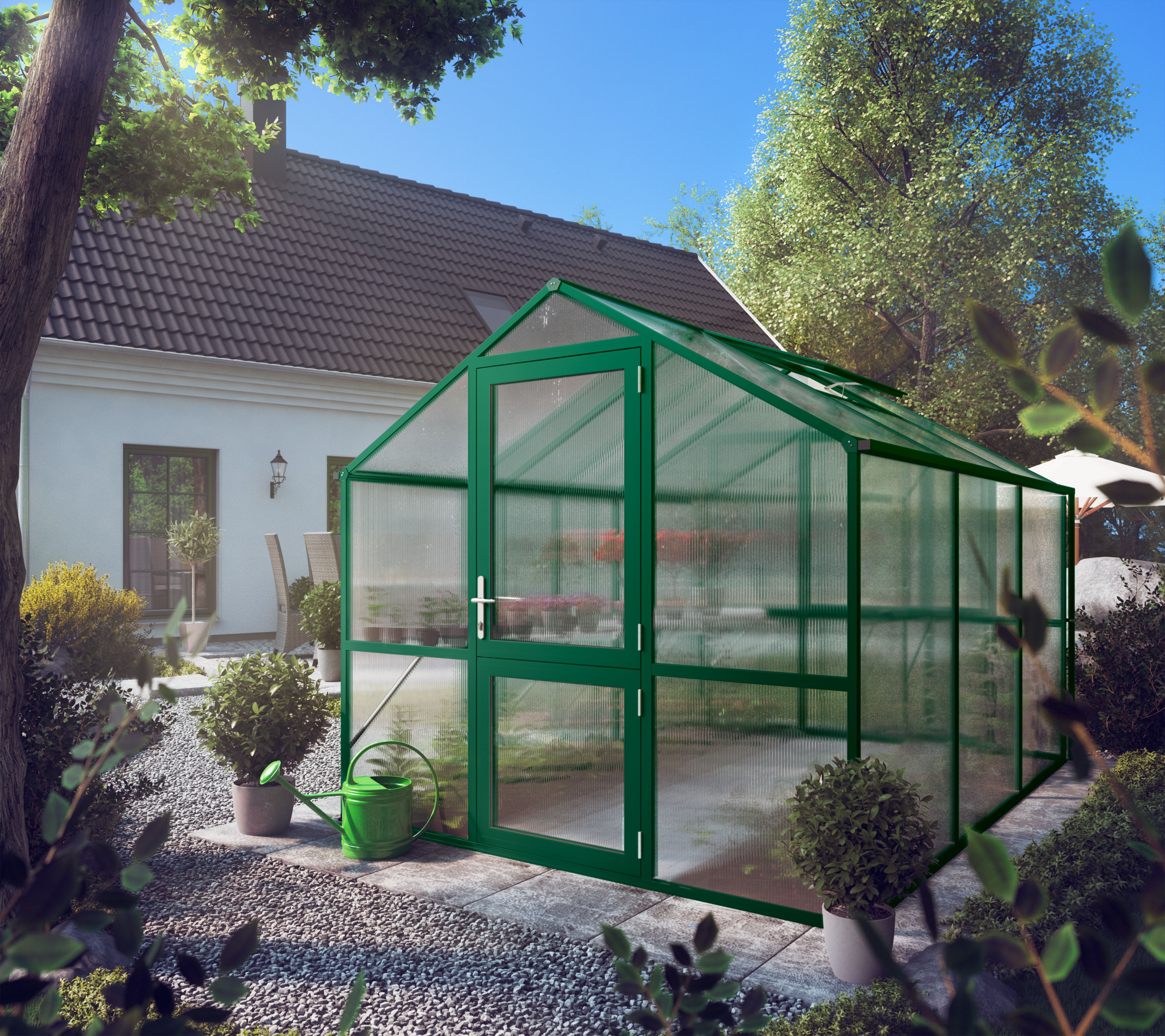 Záhradný skleník KGT Rose III 3,2 x 2,3 m, zelená