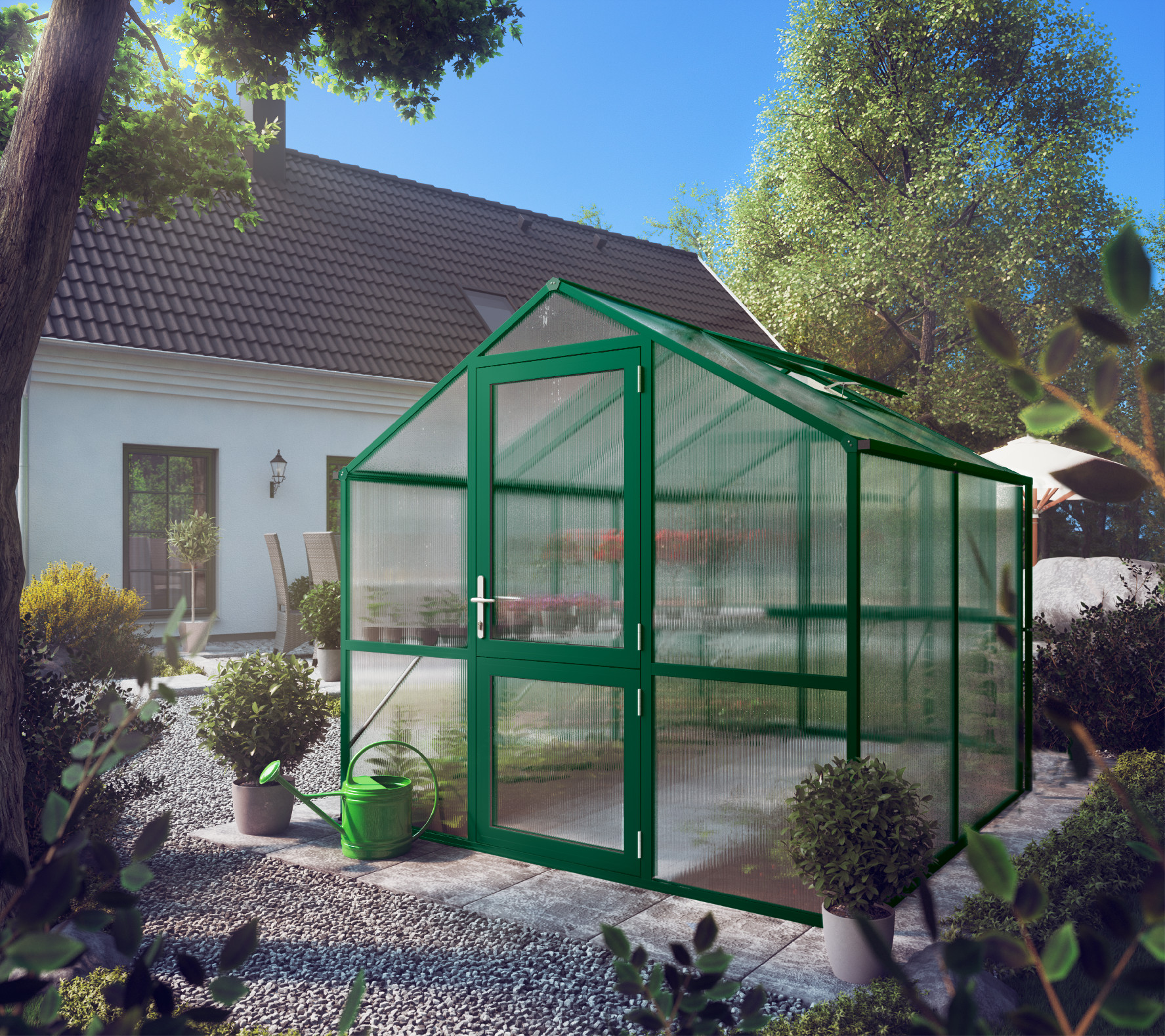 Záhradný skleník KGT Rose II 2,2 x 2,3 m, zelená